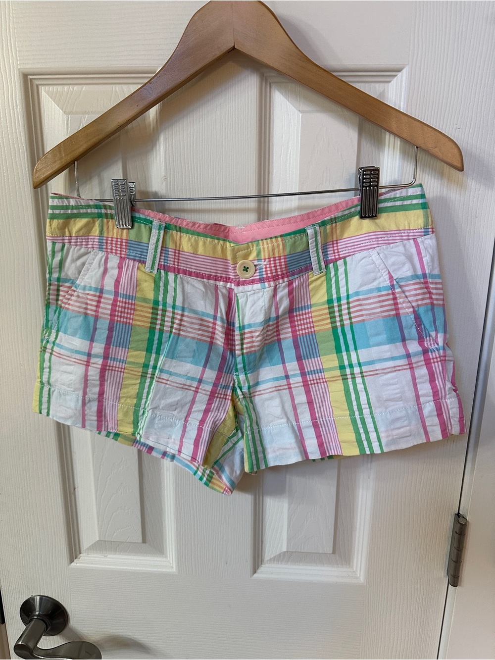 Lilly Pulitzer Walsh Pink Plaid Shorts Preppy Classic Beach Coastal Summer